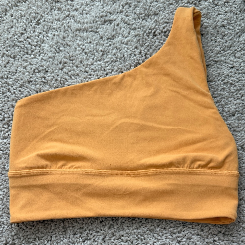 lululemon athletica One-Shoulder Sports Bra in Mustard Yellow